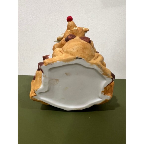 Three Rudolf the Red Nosed Reindeer Porcelain Candle Holder Candy Dish - Picture 4 of 4